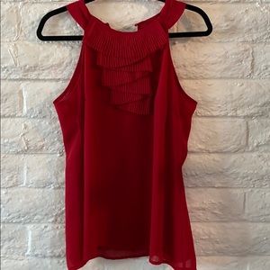 Red ruffle top